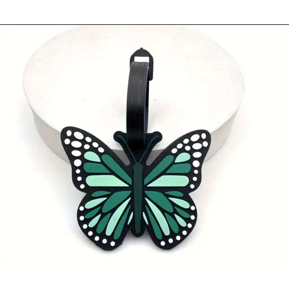 Butterfly Luggage Tag Green